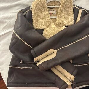 Shearling Lined Brown Jacket